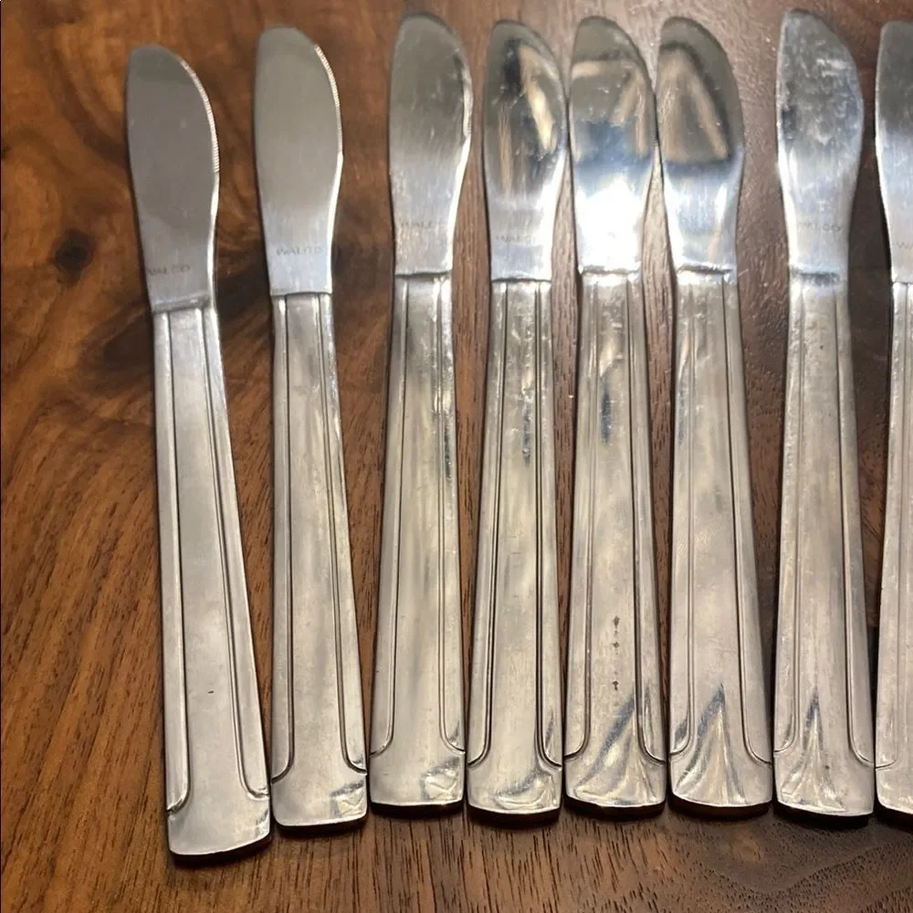 Walco 18-0 Stainless Steel Silver Butter Knives Set of 12 Silverware Flatware